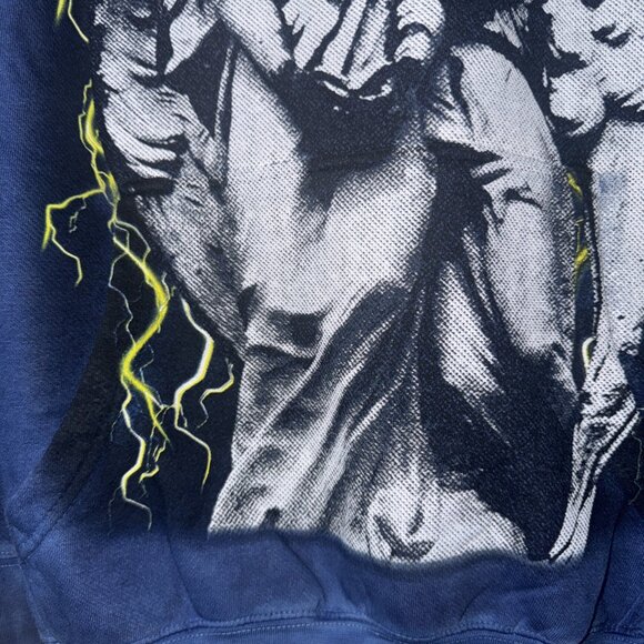 Hot Topic Dread Hoodie Size M Blue Graphic Sweatshirt Lightning Gothic - Picture 3 of 7